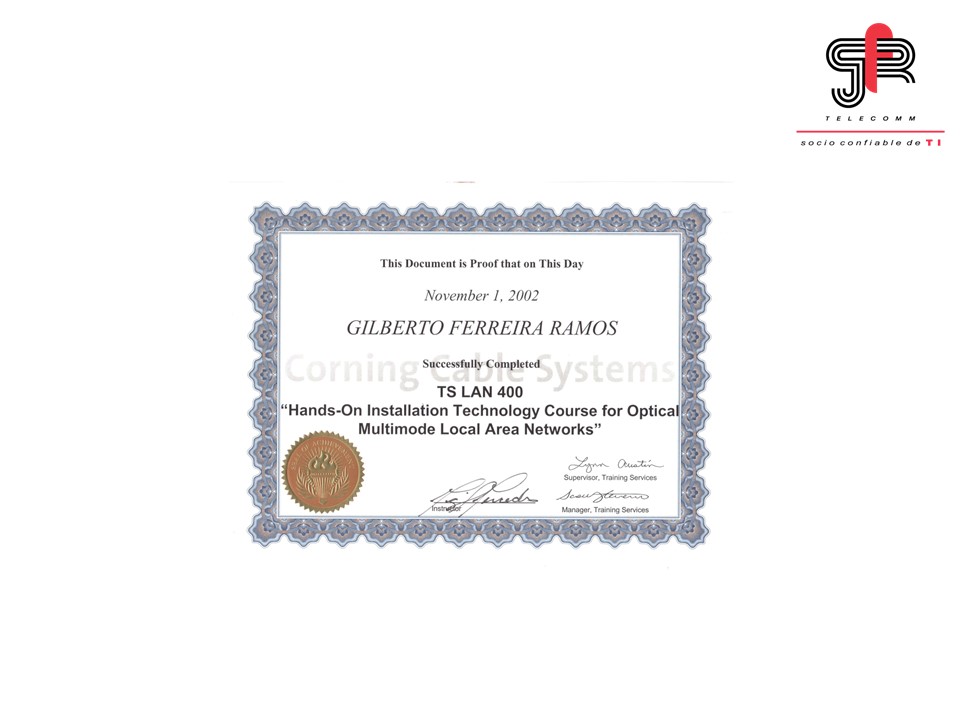 fibra optica certification